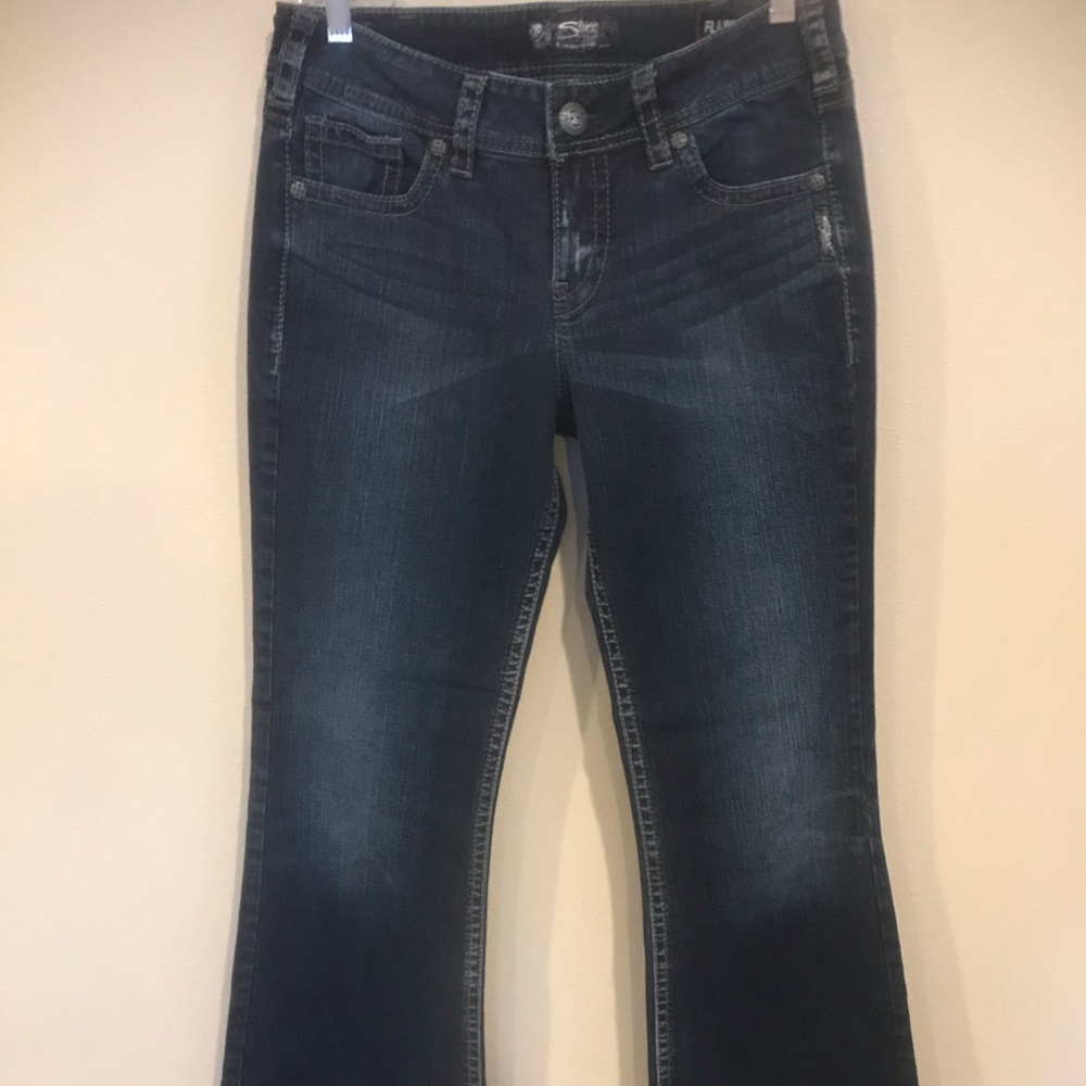 Silver Women's Jeans Sz W30 L34 Suki Mid Flare/bell, Fluid Denim